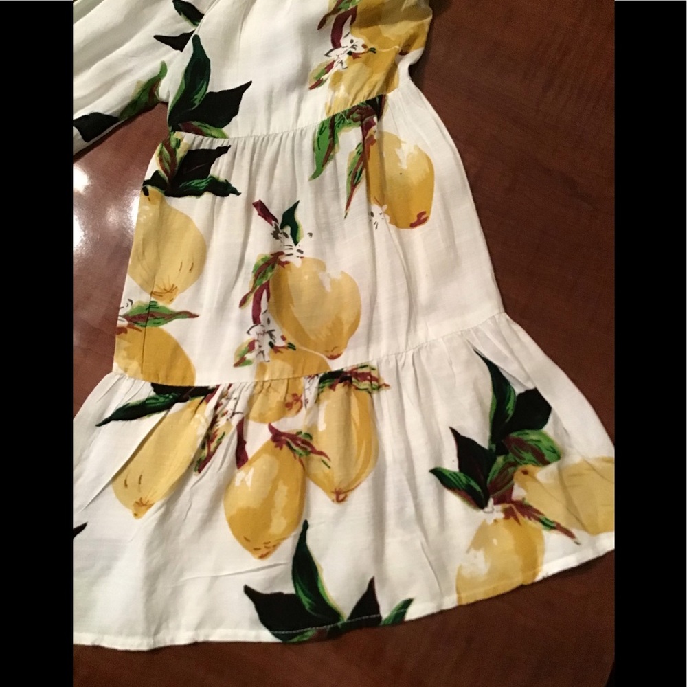 Blue Island Lemon Print Drawstring Off Shoulder Dress/ Cover-up Size XS - Picture 8 of 16